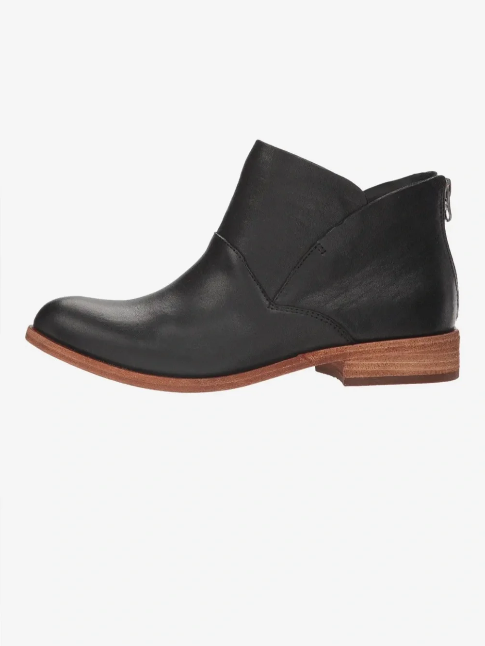 Kork-Ease Ryder Black Leather Ankle Boots Back Zip Comfort Booties Sz 8
